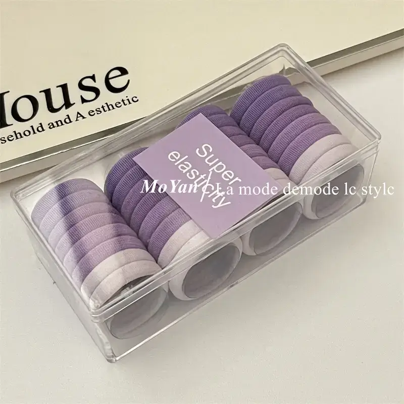 Sweet Macaron Color Hair Bands Gradient Rubber Ties — feature 9