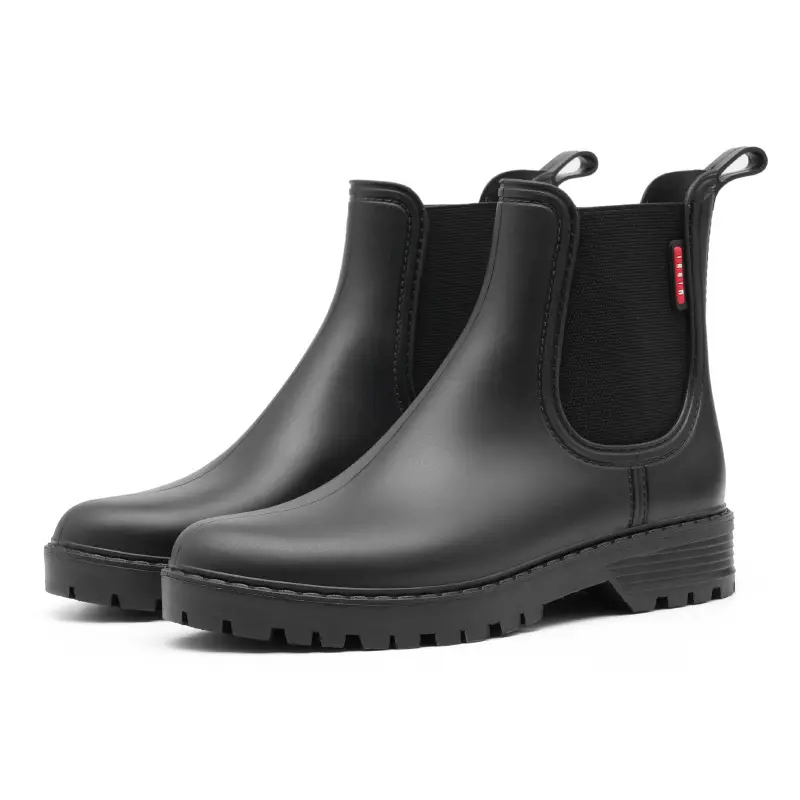 Women's Short Chelsea Rain Boots, New Low-Top Water Shoes, Lightweight Non-Slip Rain Boots, Pvc Overshoes, Rubber Shoes, Women's Waterproof