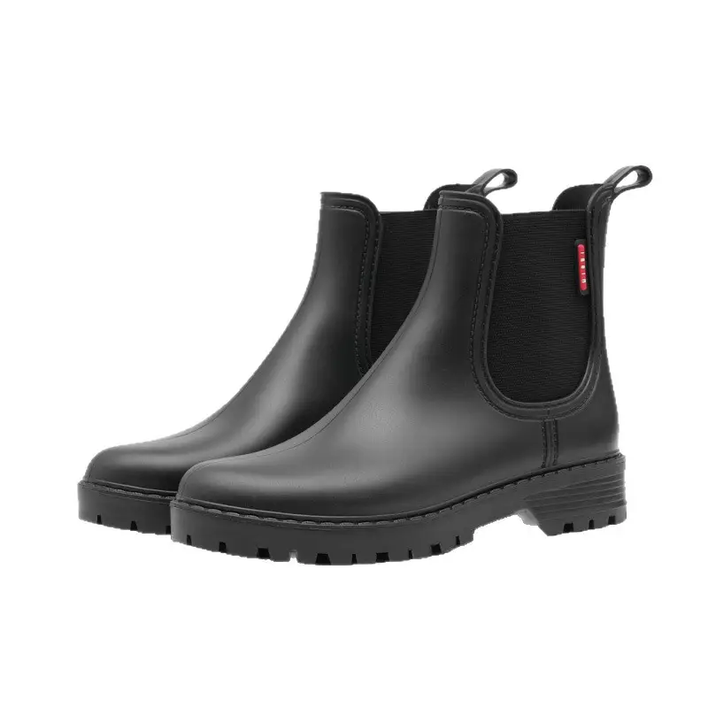 Women's Short Chelsea Rain Boots, New Low-Top Water Shoes, Lightweight Non-Slip Rain Boots, Pvc Overshoes, Rubber Shoes, Women's Waterproof