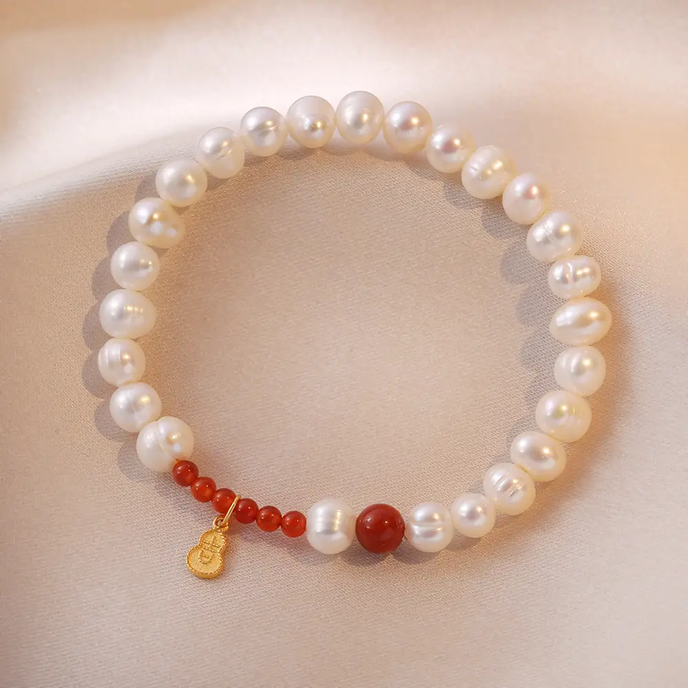 S925 Pearl Bracelet for Women Vintage Sterling Silver