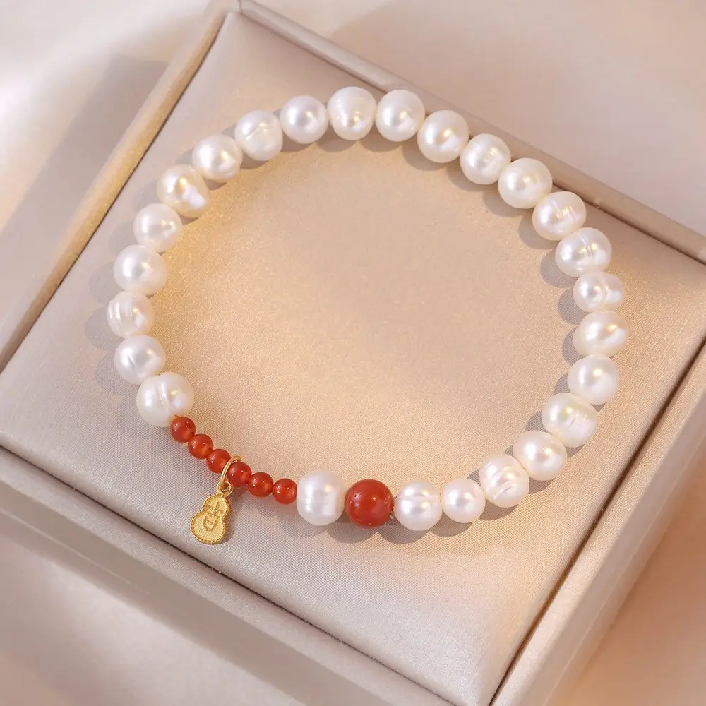 S925 Pearl Bracelet for Women Vintage Sterling Silver