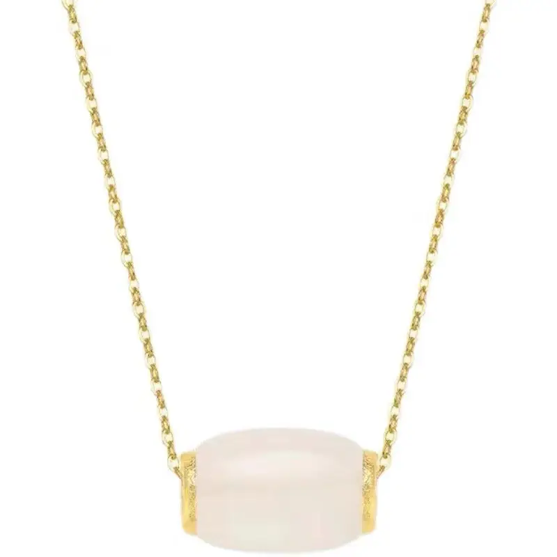 Gold Inlaid Jade Transfer Beads Necklace - Image 3
