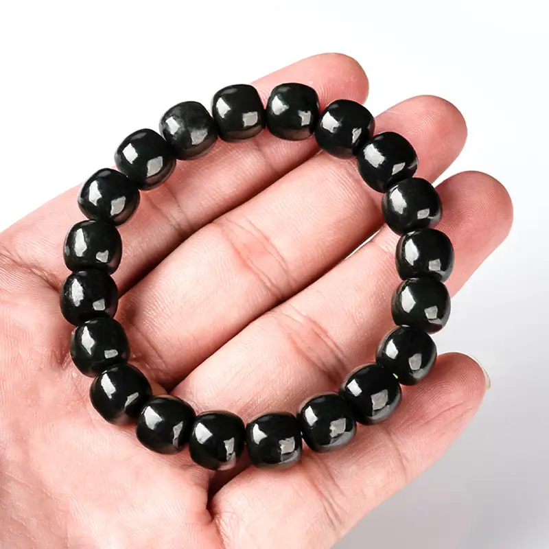 Black Jade Barrels Bracelet for Men Women Wholesale - Image 3