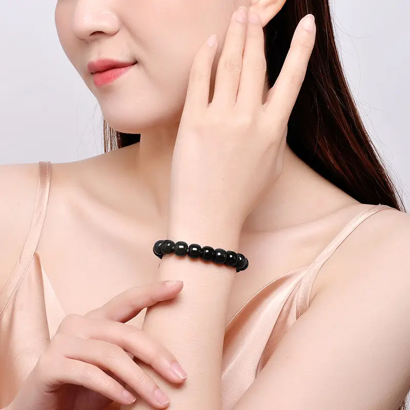 Black Jade Barrels Bracelet for Men Women Wholesale - Image 4
