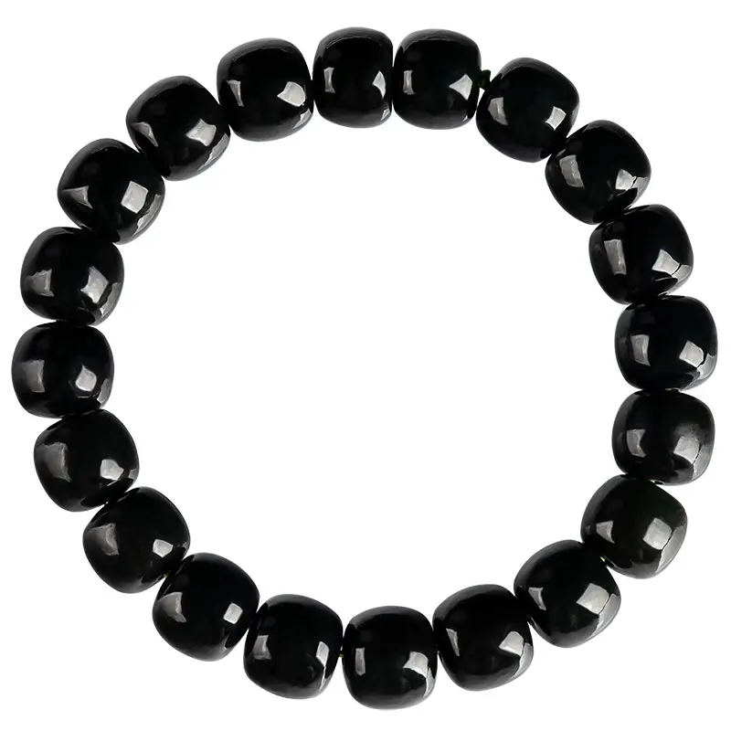 Black Jade Barrels Bracelet for Men Women Wholesale - Image 5