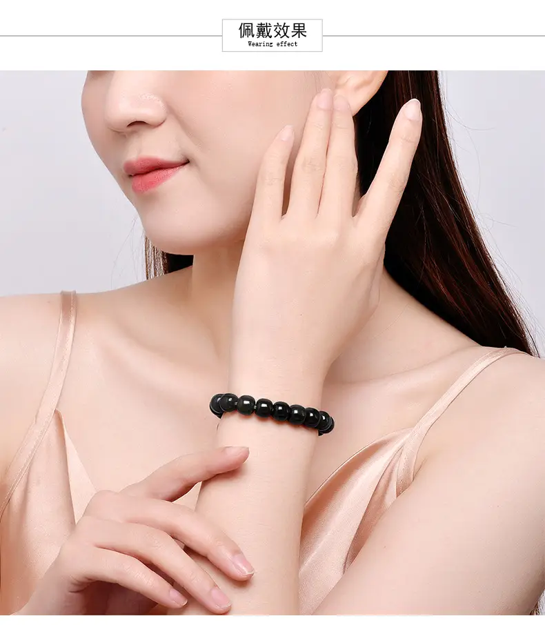 Black Jade Barrels Bracelet for Men Women Wholesale — feature 10