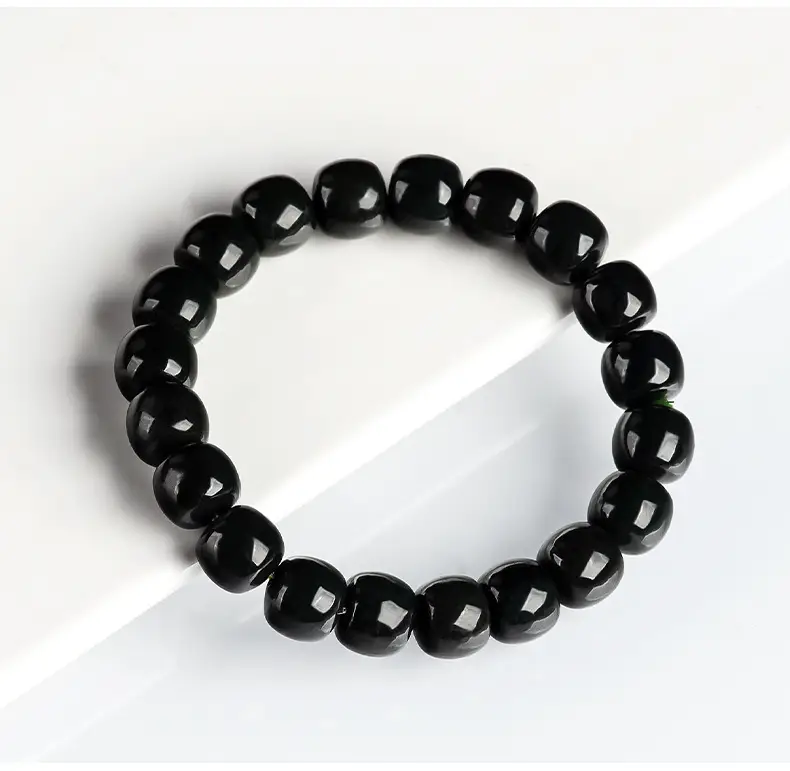 Black Jade Barrels Bracelet for Men Women Wholesale — feature 7
