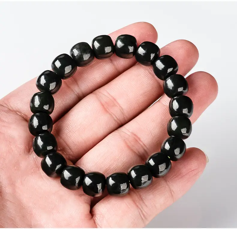 Black Jade Barrels Bracelet for Men Women Wholesale — feature 9