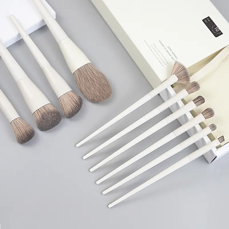 10-Piece Makeup Brush Set with Loose Powder Brush & Foundation Brush - Image 8
