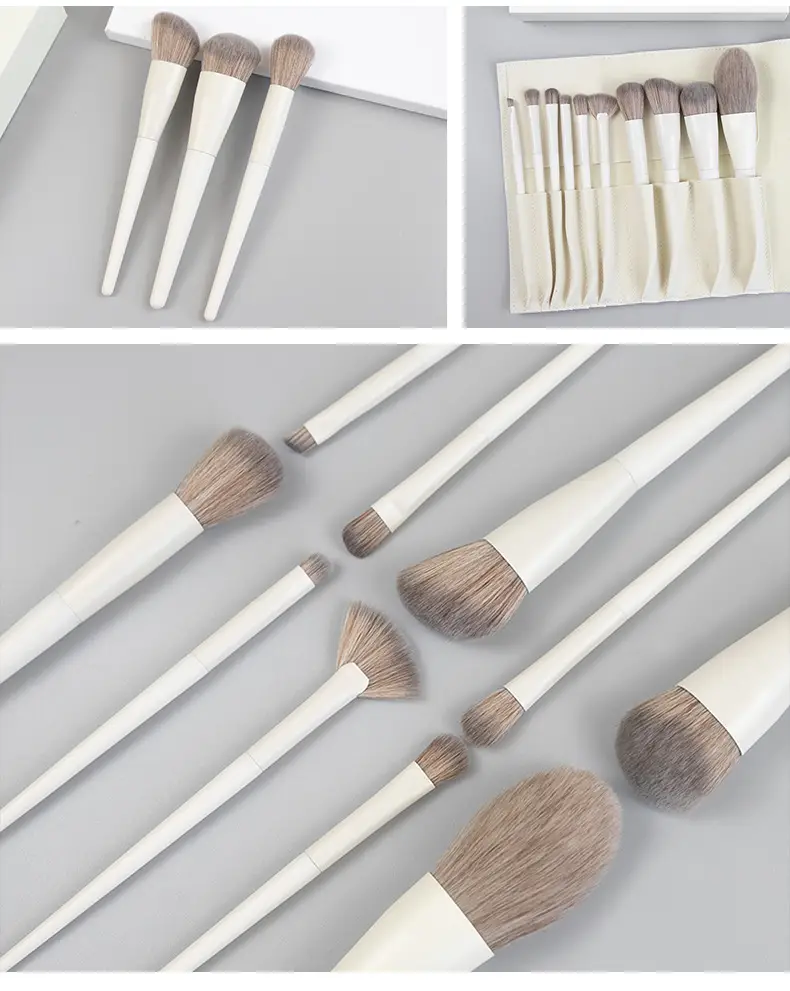 10-Piece Makeup Brush Set with Loose Powder Brush & Foundation Brush — feature 2