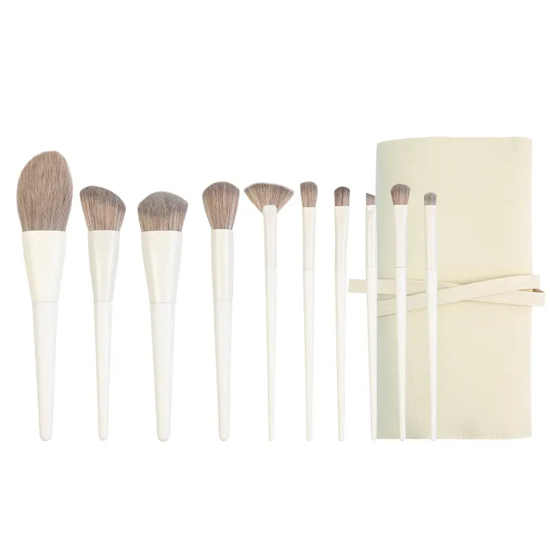 10-Piece Makeup Brush Set with Loose Powder Brush & Foundation Brush - Image 2
