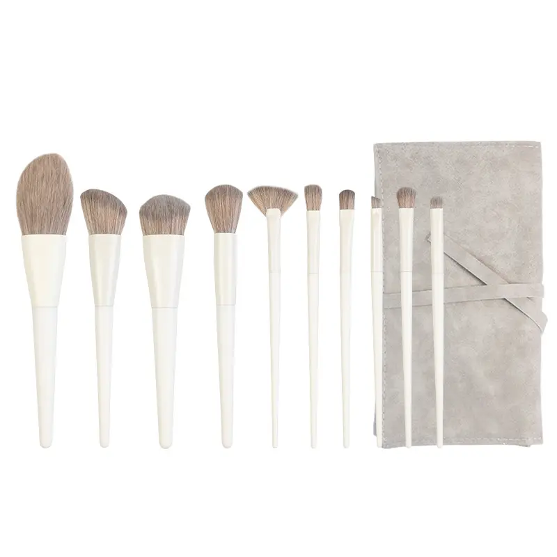 10-Piece Makeup Brush Set with Loose Powder Brush & Foundation Brush - Image 3