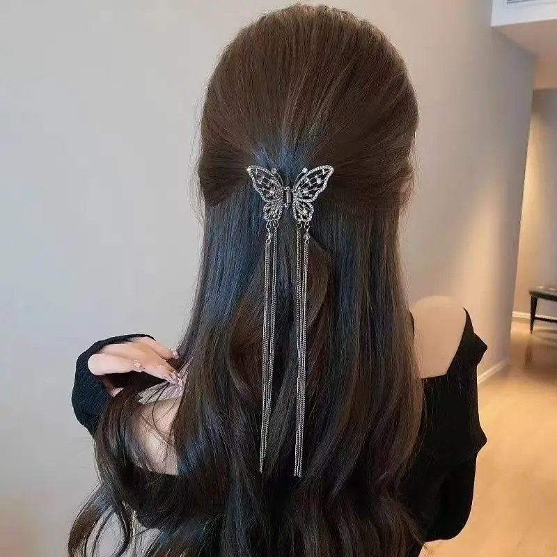 Metal Butterfly Hairpin with Pearl Tassel for Women — feature 5
