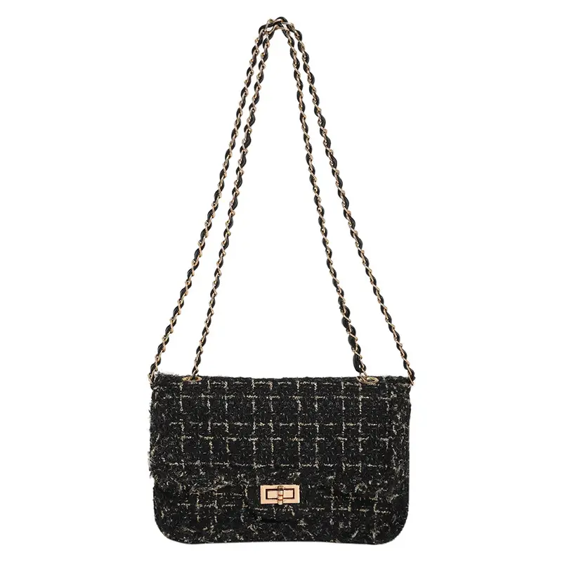 2023 Women's White Plaid Chain Shoulder Bag - Image 7