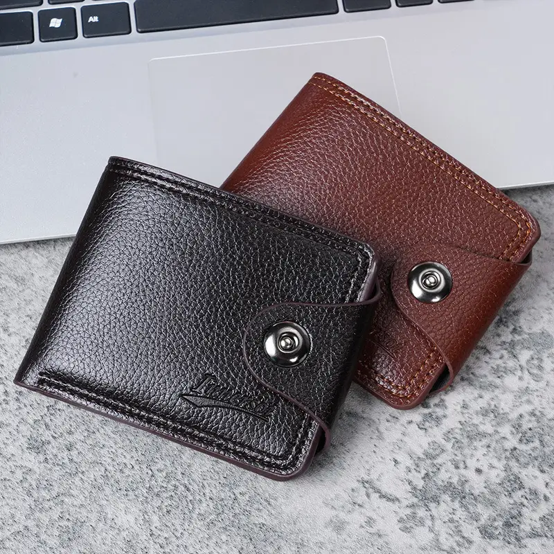 Factory wholesale men's wallet casual youth buckle coin purse multi-functional multi-card male card holder card holder