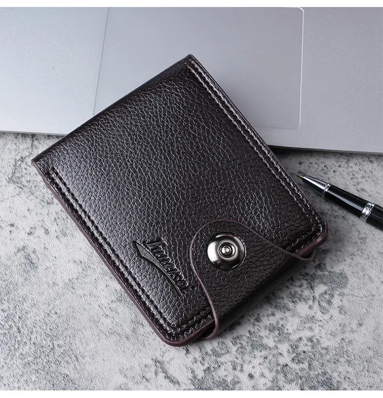 Factory wholesale men's wallet casual youth buckle coin purse multi-functional multi-card male card holder card holder — feature 10