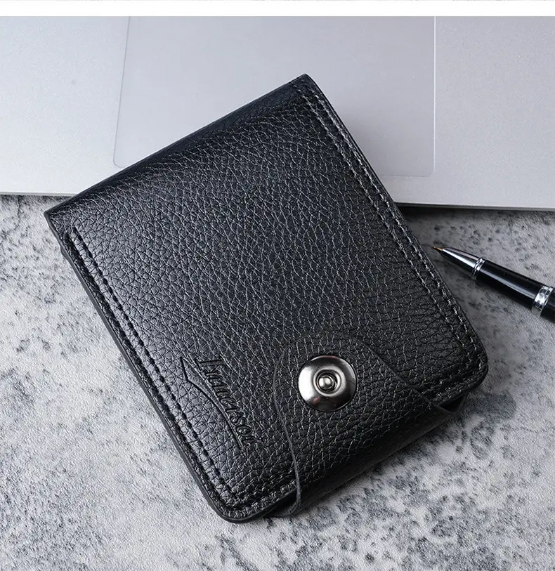 Factory wholesale men's wallet casual youth buckle coin purse multi-functional multi-card male card holder card holder — feature 12