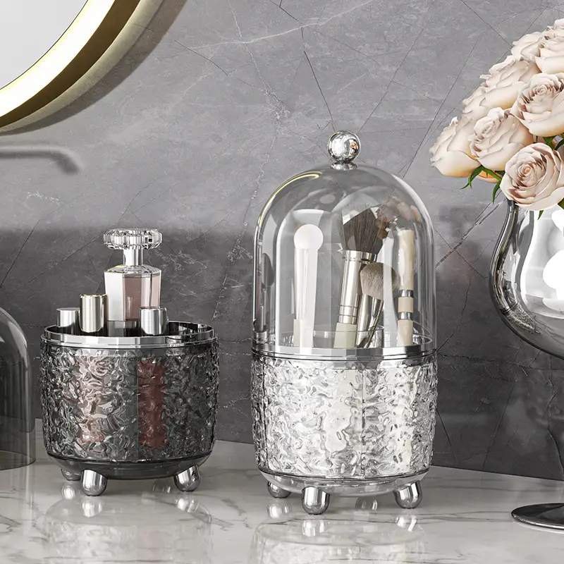 Transparent Makeup Brush Storage with Lid