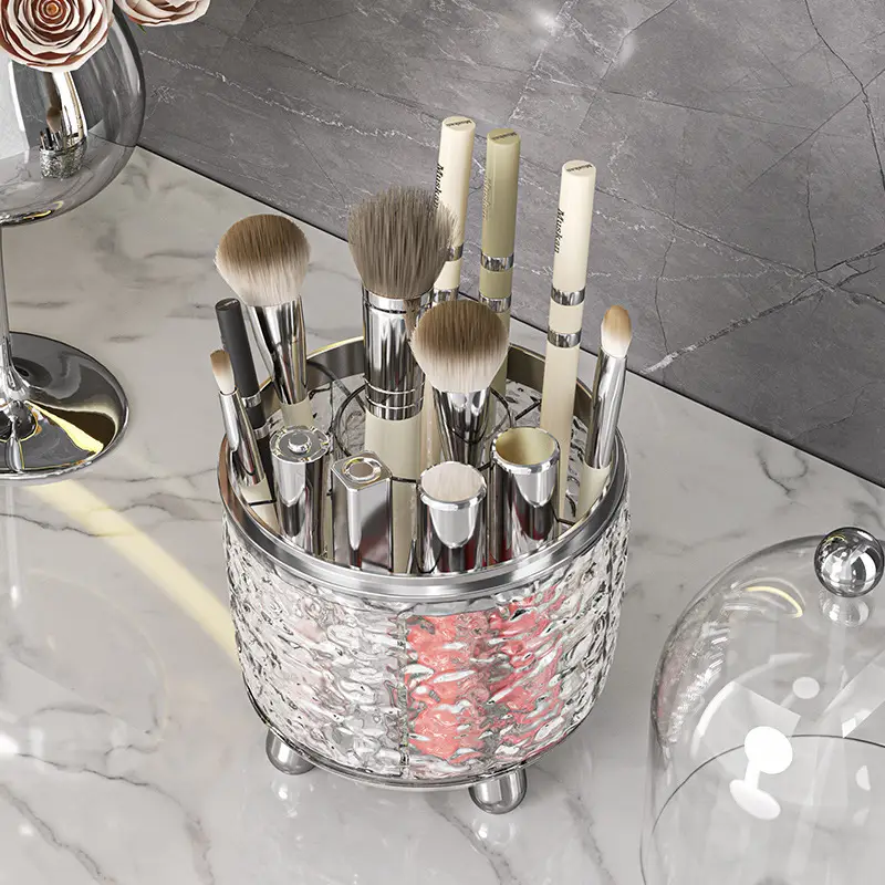 Transparent Makeup Brush Storage with Lid