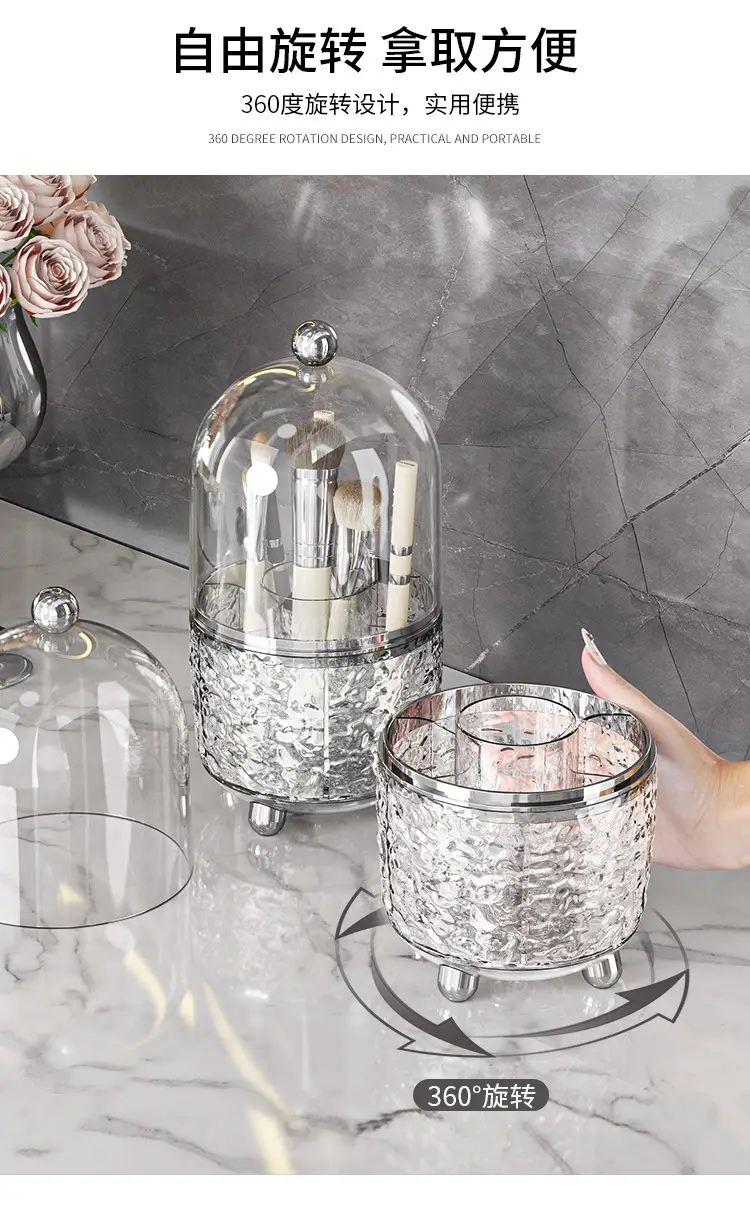 Transparent Makeup Brush Storage with Lid — feature 5