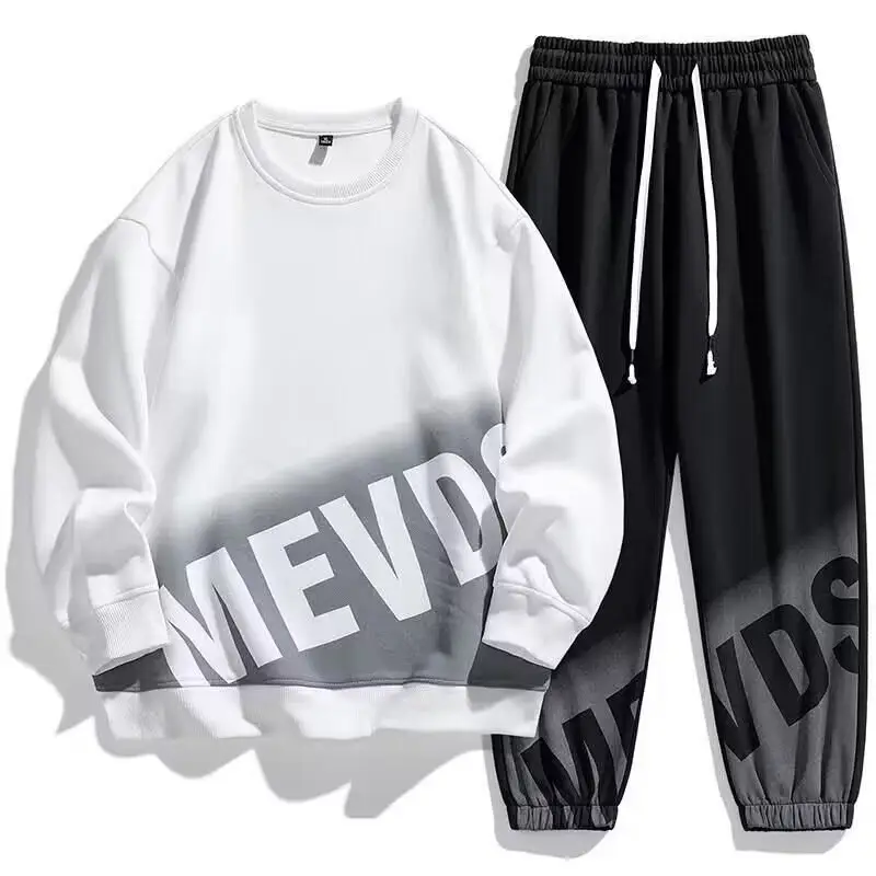 Men's Black Oversized Sweatpants Set with Graphic Print - Image 5