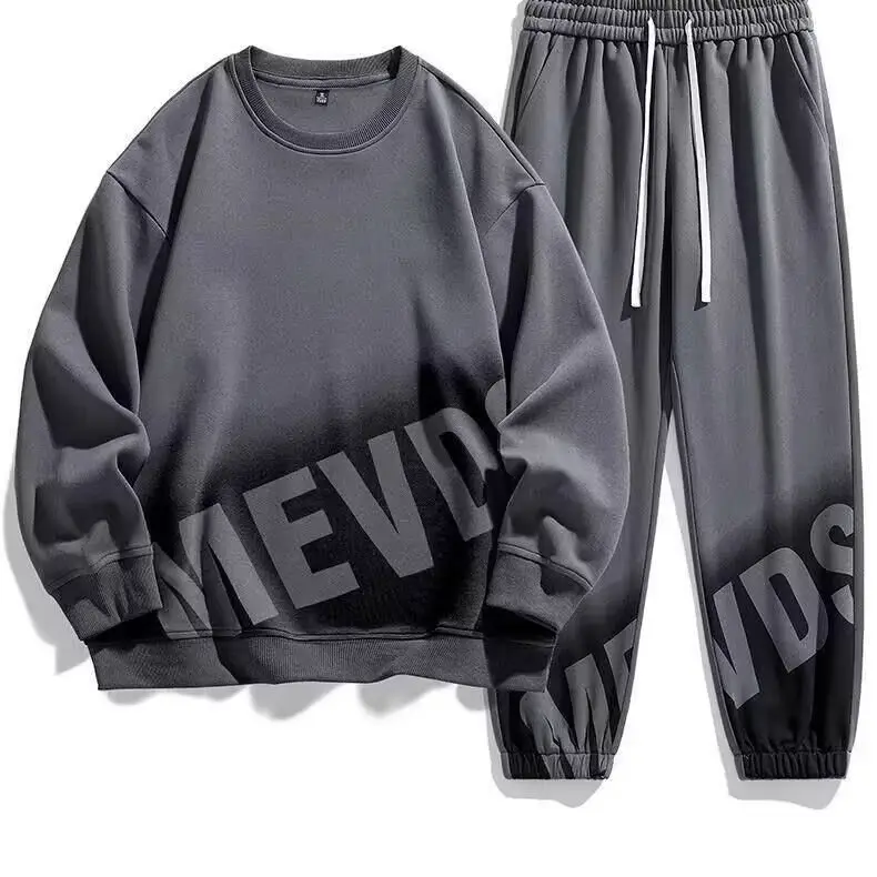 Men's Black Oversized Sweatpants Set with Graphic Print - Image 8