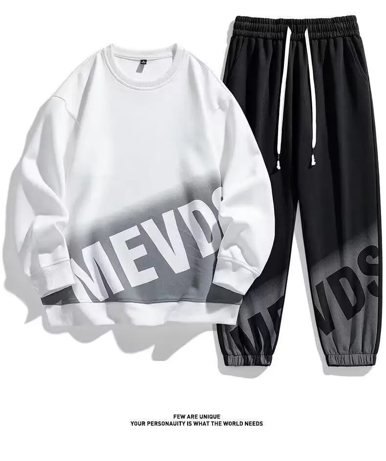 Men's Black Oversized Sweatpants Set with Graphic Print — feature 3