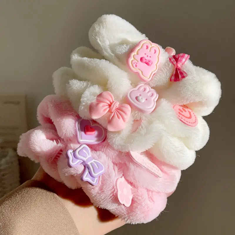 Plush Hair Band for Girls with Pink Bow — feature 9