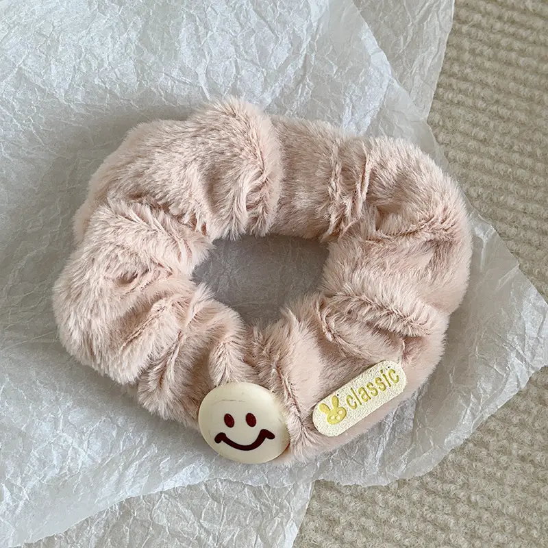 Plush Hair Band for Girls with Pink Bow