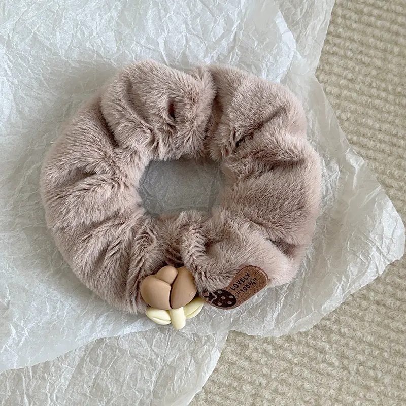 Plush Hair Band for Girls with Pink Bow