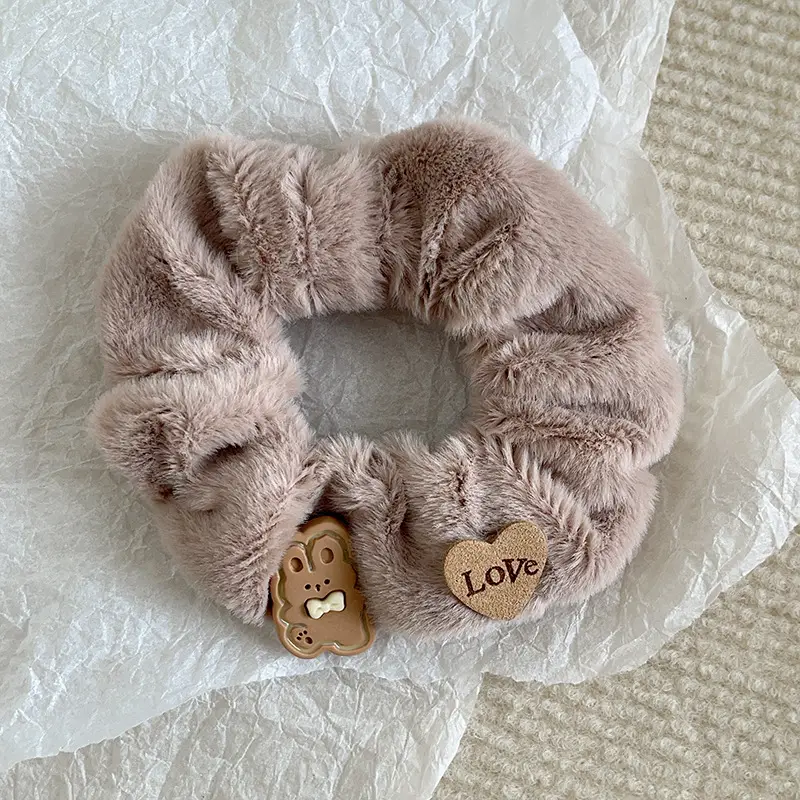Plush Hair Band for Girls with Pink Bow
