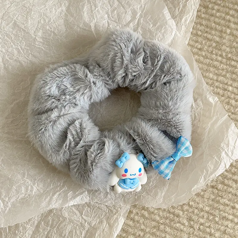 Plush Hair Band for Girls with Pink Bow