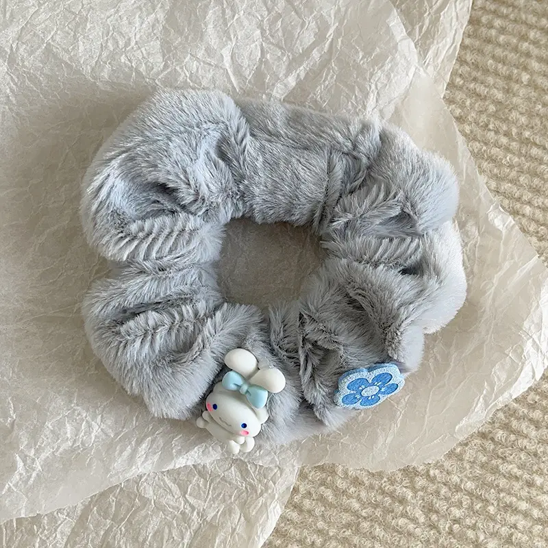 Plush Hair Band for Girls with Pink Bow