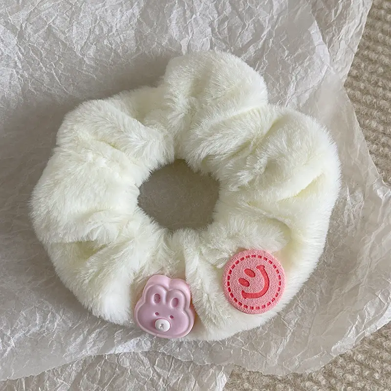 Plush Hair Band for Girls with Pink Bow