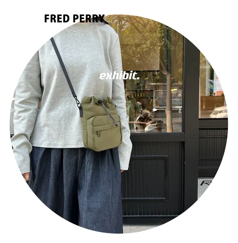 Women's Drawstring Shoulder Messenger Bag Beige Nylon Large Capacity — feature 24