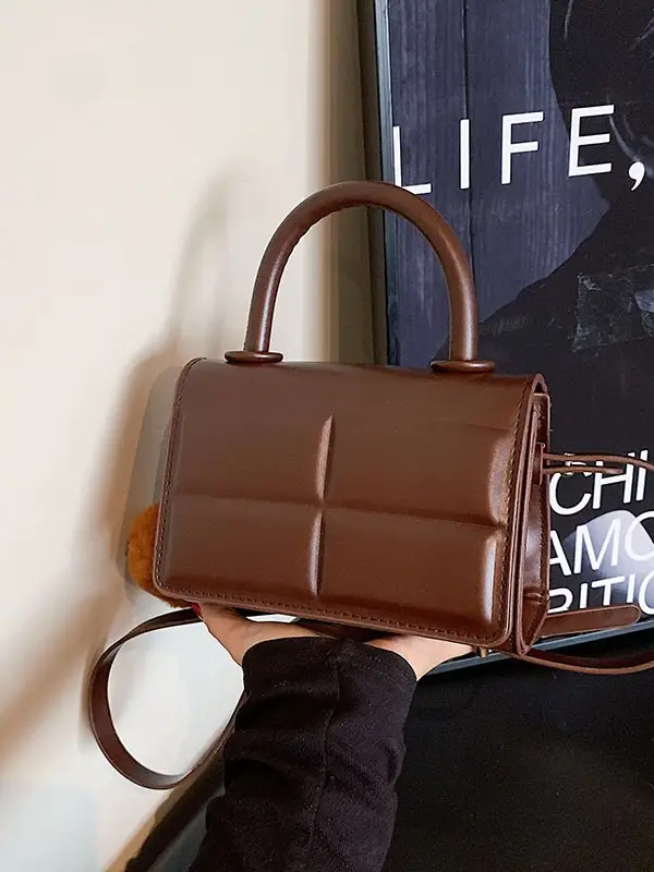 Women Retro Square Shoulder Bag Brown 2023 - Image 7