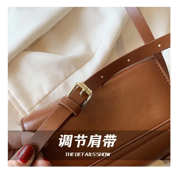 Women Retro Square Shoulder Bag Brown 2023 — feature 4