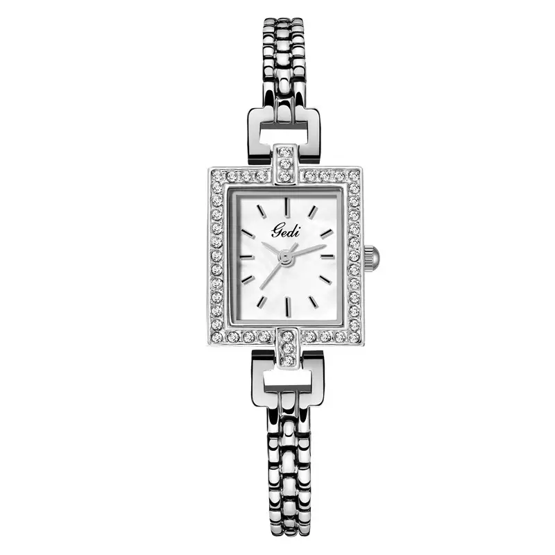 Women's Square Plate Quartz Watch with Crystal Band - Image 2