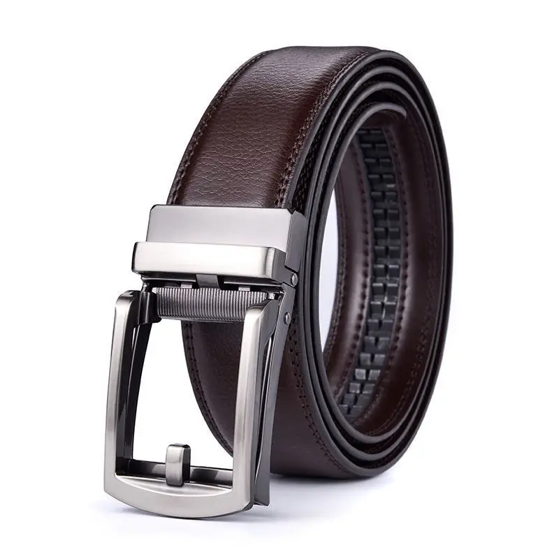 Men's Black Leather Belt with Silver Buckle - Image 6