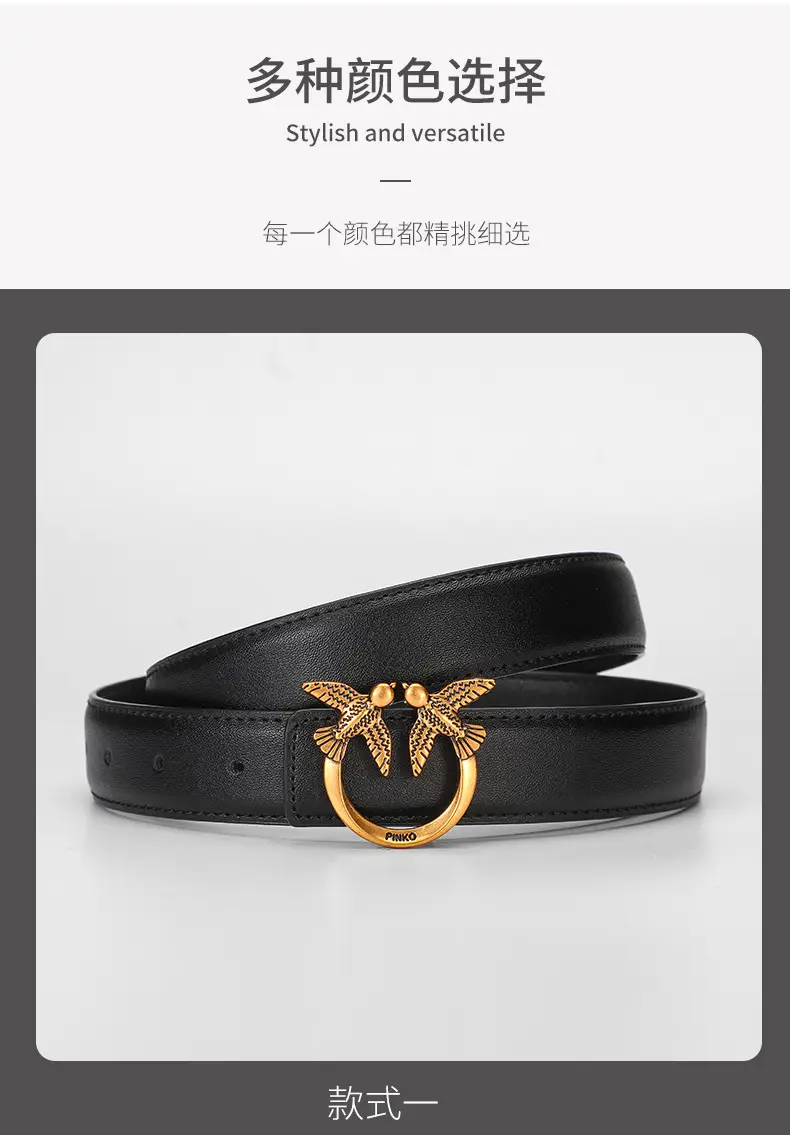 New Women's Real Cowhide Belt with Bird Buckle — feature 13