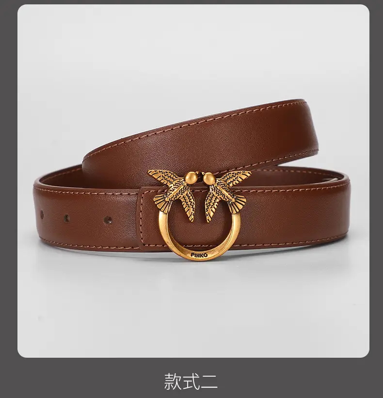 New Women's Real Cowhide Belt with Bird Buckle — feature 14