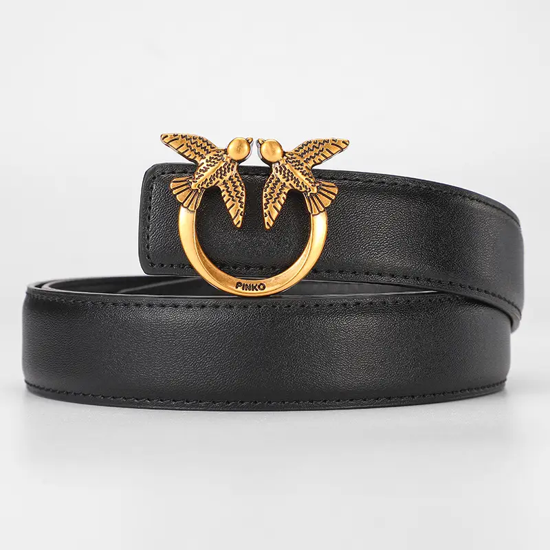 New Women's Real Cowhide Belt with Bird Buckle — feature 3