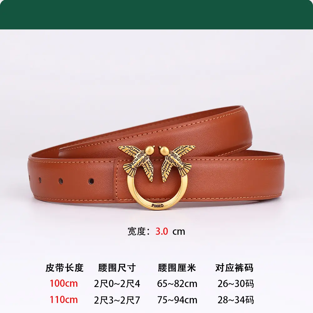 New Women's Real Cowhide Belt with Bird Buckle - Image 5