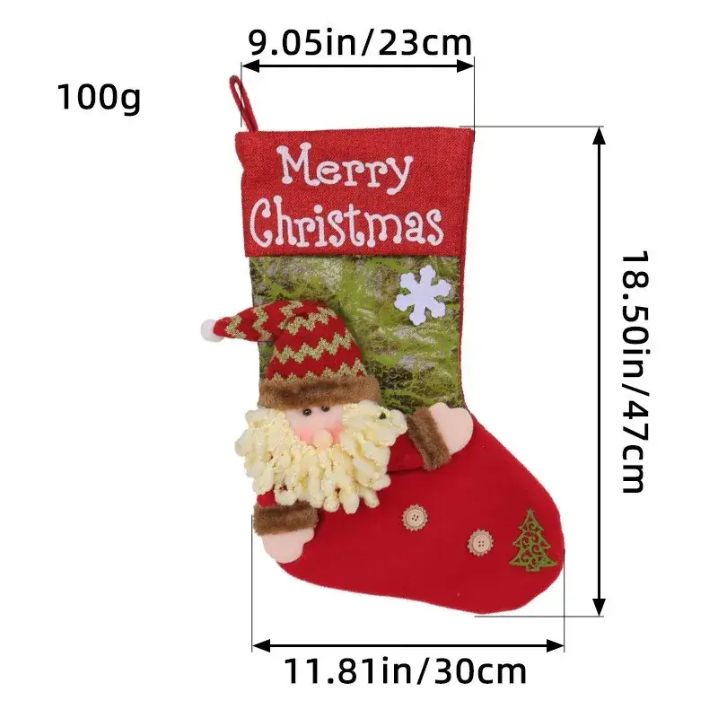 Christmas Socks 3D Extra Thickened Red Brown