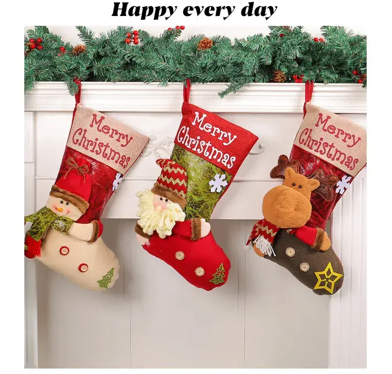 Christmas Socks 3D Extra Thickened Red Brown — feature 2