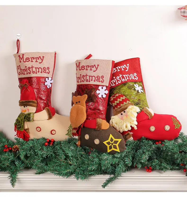 Christmas Socks 3D Extra Thickened Red Brown — feature 6