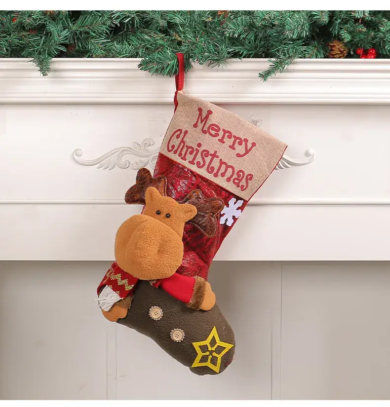 Christmas Socks 3D Extra Thickened Red Brown — feature 9