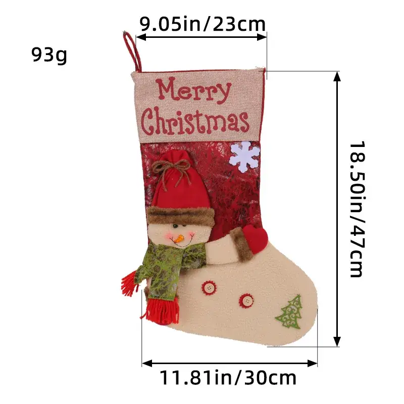 Christmas Socks 3D Extra Thickened Red Brown