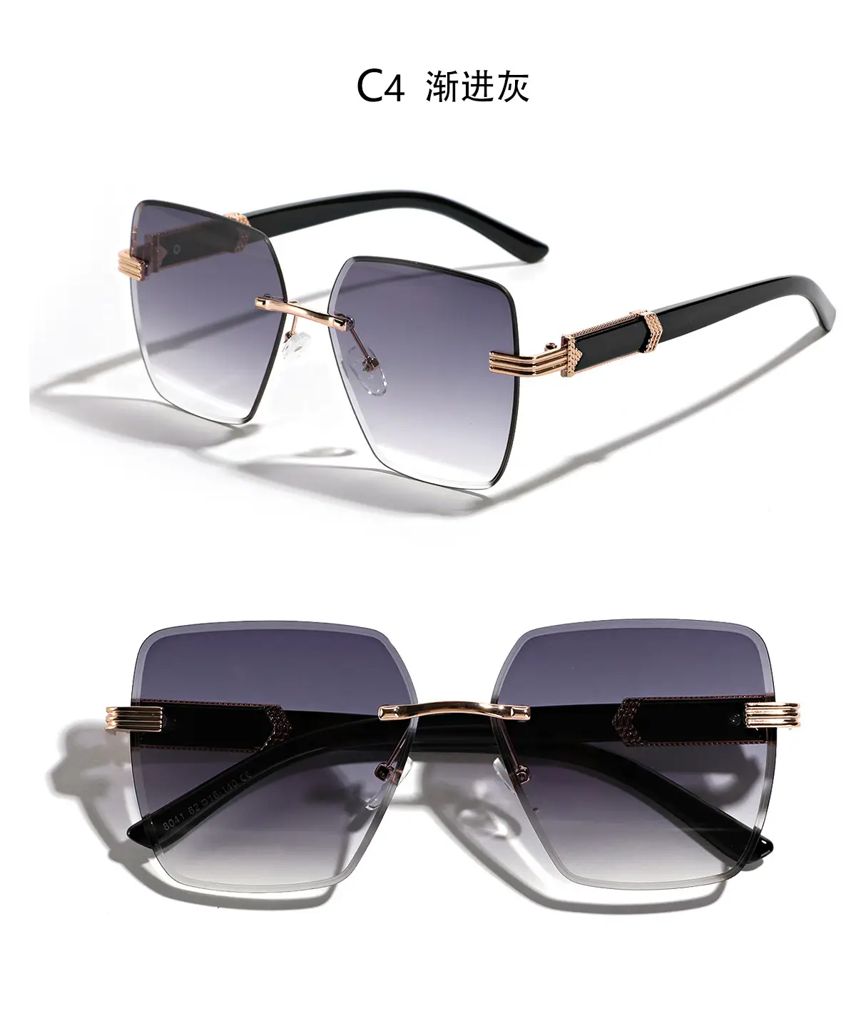 Men's Square Frame Semi-Metal Crossbody Sunglasses β feature 10