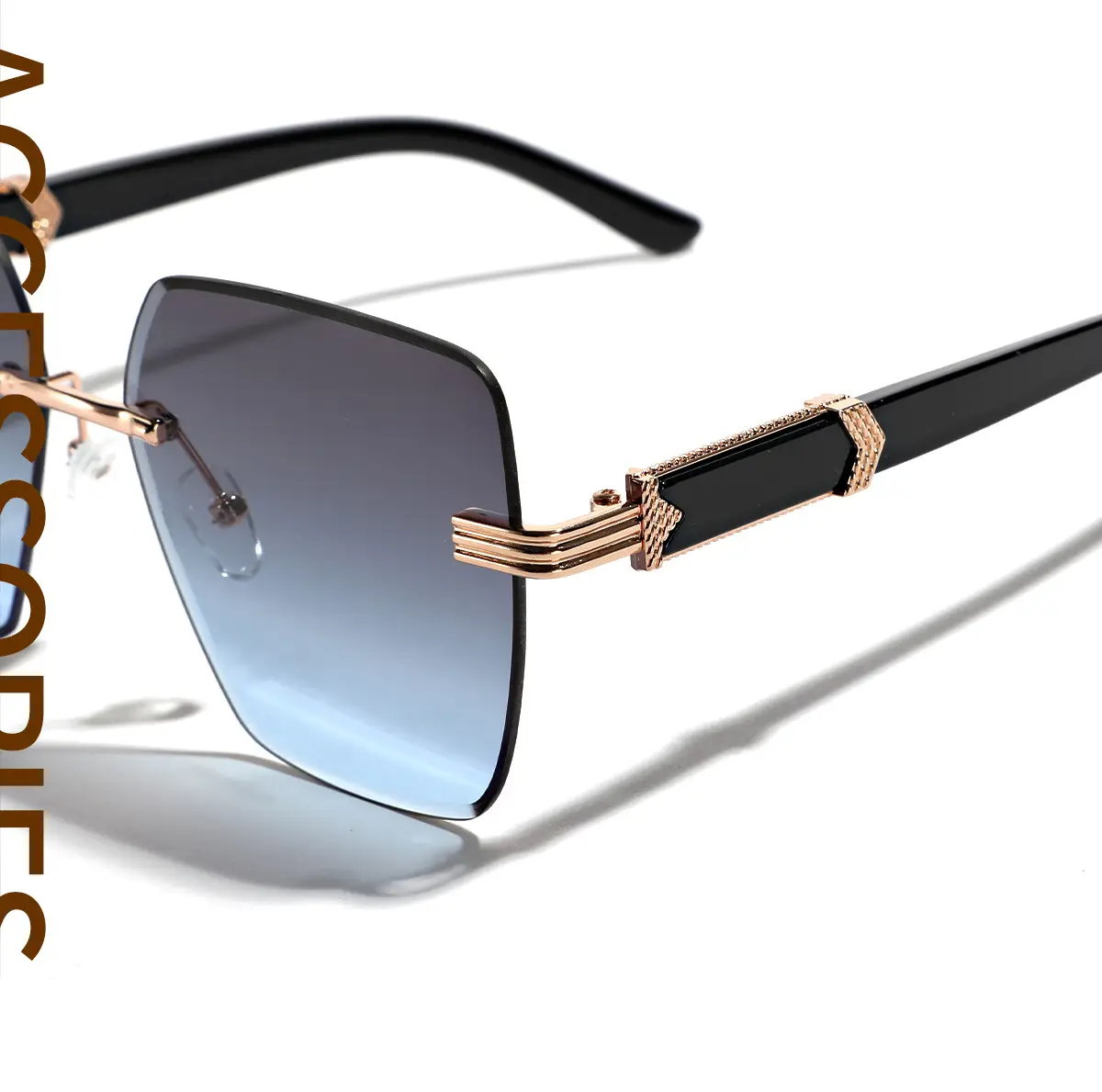 Men's Square Frame Semi-Metal Crossbody Sunglasses β feature 3